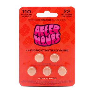 After Hours 7-Hydroxy Premium Kratom Alkaloids Chewable Tablets 22mg